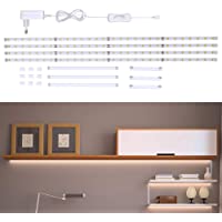 B.K.Licht Tiras LED 4x50cm con cubierta de silicona 12W- blanco frío 4000k- luz para mueble- encuadre de cuadros y…